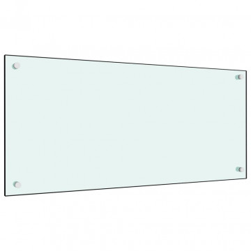 Panou antistropi de bucătărie, alb, 90x40 cm, sticlă securizată - Img 1