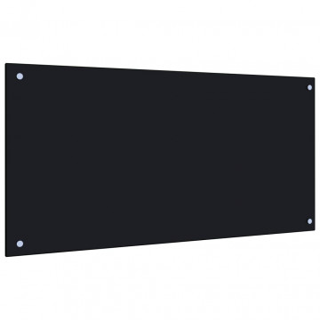 Panou antistropi de bucătărie negru 100x50 cm sticlă securizată - Img 1
