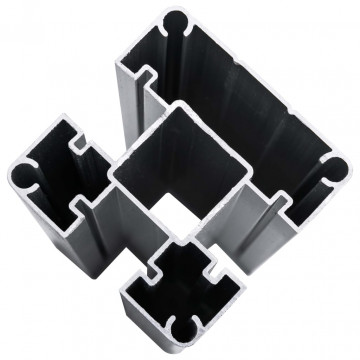 Panou de gard, negru, 95 x (105-180) cm, WPC - Img 5