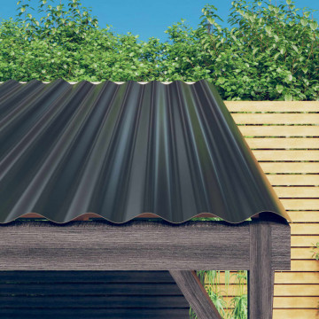 Panouri de acoperiș 12 buc. oțel vopsit antracit 100x36 cm - Img 1