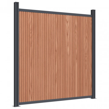 Panouri de gard cu 2 stâlpi, maro, 180x186 cm, WPC - Img 5