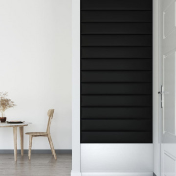 Panouri de perete 12 buc negru 90x15 cm piele ecologică 1,62 m² - Img 4