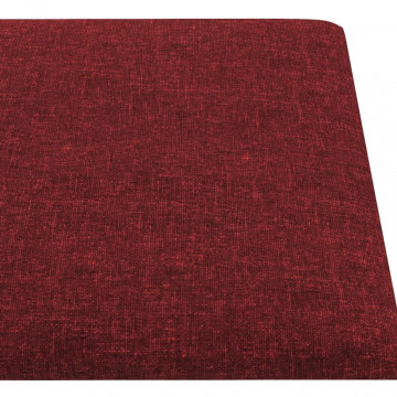 Panouri de perete 12 buc. roșu vin 90x15 cm textil 1,62 m² - Img 8