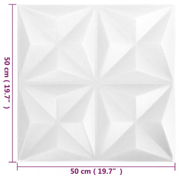 Panouri de perete 3D 12 buc. alb 50x50 cm model origami 3 m² - Img 5