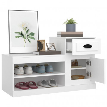 Pantofar, alb, 102x36x60 cm, lemn compozit - Img 8