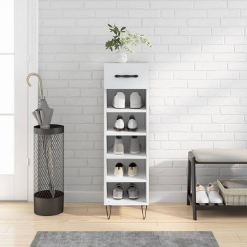 Pantofar, alb, 30x35x105 cm, lemn compozit - Img 1