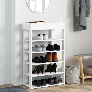 Pantofar, alb, 60x30x98 cm, lemn prelucrat - Img 3
