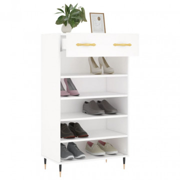 Pantofar, alb, 60x35x105 cm, lemn compozit - Img 4