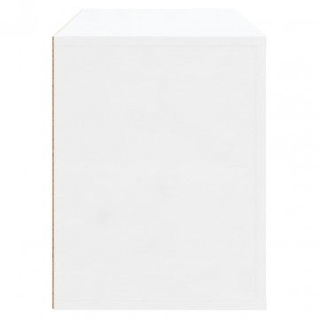 Pantofar, alb extralucios, 80x35x45 cm, lemn compozit - Img 5