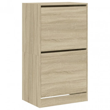 Pantofar cu 2 sertare rabatabile, stejar sonoma, 60x42x108 cm - Img 2