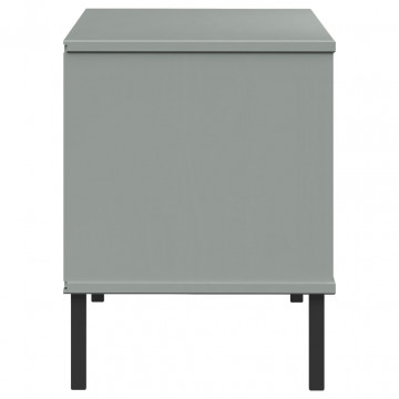 Pantofar cu picioare metalice „OSLO” gri 106x35x45 cm lemn - Img 7
