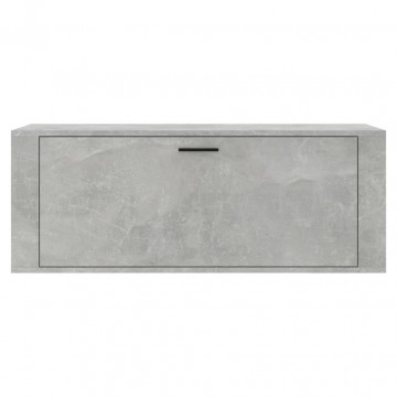 Pantofar de perete, gri beton, 100x35x38 cm, lemn prelucrat - Img 8