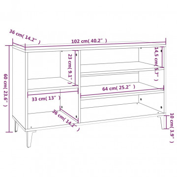 Pantofar, gri sonoma, 102x36x60 cm, lemn prelucrat - Img 7