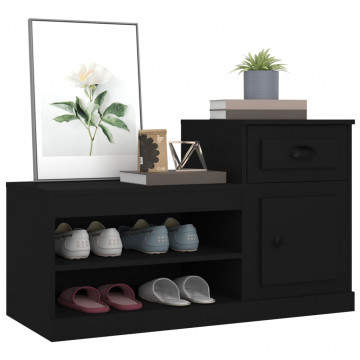Pantofar, negru, 100x42x60 cm, lemn prelucrat - Img 4
