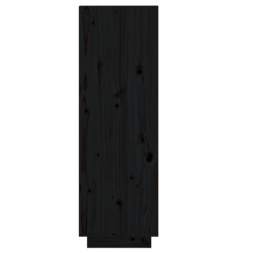 Pantofar, negru, 34x30x105 cm, lemn masiv de pin - Img 4