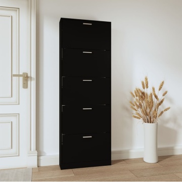 Pantofar, negru, 59x17x169 cm, lemn compozit - Img 3