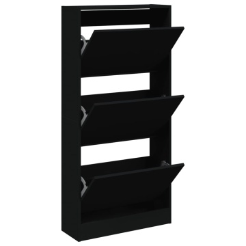 Pantofar, negru, 60x21x125,5 cm, lemn compozit - Img 2
