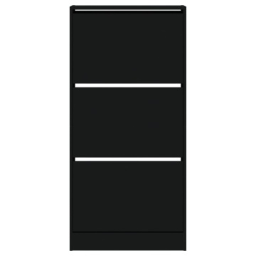 Pantofar, negru, 60x21x125,5 cm, lemn compozit - Img 8