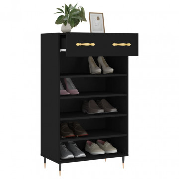 Pantofar, negru, 60x35x105 cm, lemn compozit - Img 4