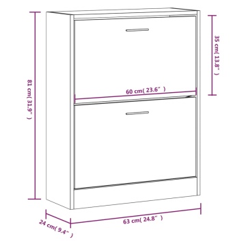 Pantofar, negru, 63x24x81 cm, lemn compozit - Img 7
