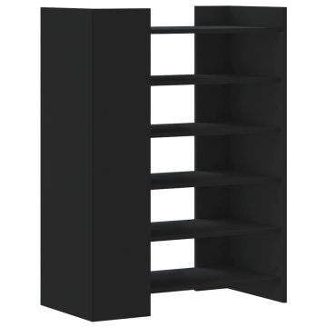 Pantofar, negru, 74,5x37,5x100 cm, lemn prelucrat - Img 2