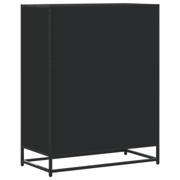 Pantofar, negru, 75x38x97,5 cm, lemn prelucrat/metal - Img 5