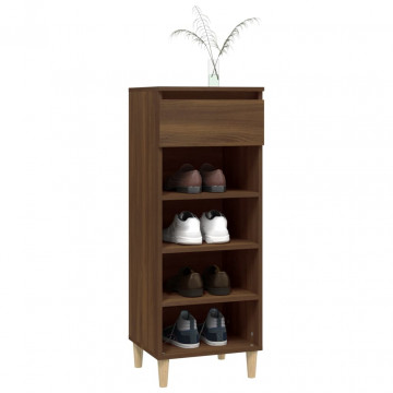 Pantofar, stejar maro, 40x36x105 cm, lemn prelucrat - Img 7