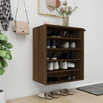 Pantofar, stejar maro, 60x35x70 cm, lemn prelucrat - Img 1