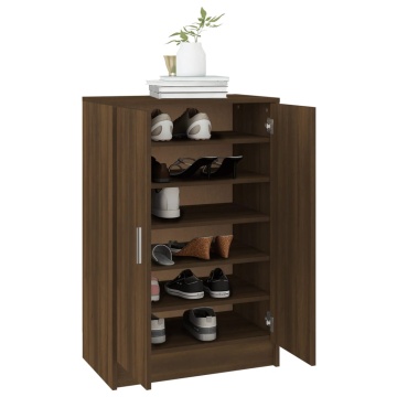Pantofar, stejar maro, 60x35x92 cm, lemn prelucrat - Img 4