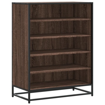 Pantofar, stejar maro, 75x38x97,5 cm, lemn prelucrat/metal - Img 2