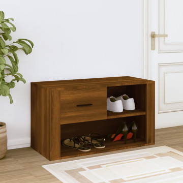 Pantofar, stejar maro, 80x35x45 cm, lemn compozit - Img 3