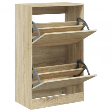 Pantofar, stejar sonoma, 60x34x96,5 cm, lemn compozit - Img 2