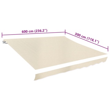 Pânză de copertină, crem, 6 x 3 m, (cadrul nu este inclus) - Img 5