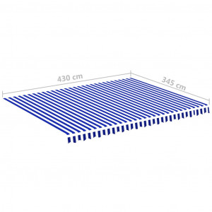 Pânză de rezervă copertină, albastru și alb, 4,5x3,5 m - Img 5