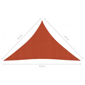 Pânză parasolar, cărămiziu, 3,5x3,5x4,9 m, HDPE, 160 g/m² - Img 5
