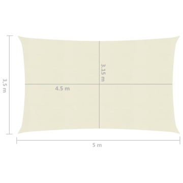 Pânză parasolar, crem, 3,5x5 m, HDPE, 160 g/m² - Img 5