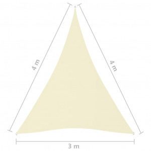 Pânză parasolar, crem, 3x4x4 m, țesătură oxford, triunghiular - Img 5