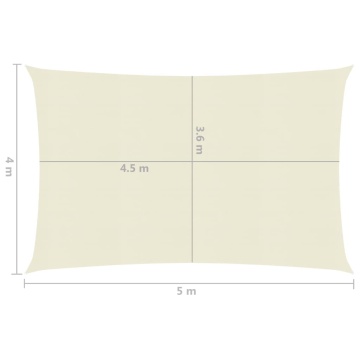Pânză parasolar, crem, 4 x 5 m, HDPE, 160 g/m² - Img 5