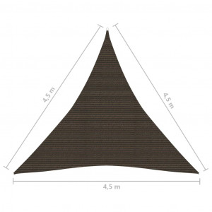 Pânză parasolar, maro, 4,5x4,5x4,5 m, HDPE, 160 g/m² - Img 5