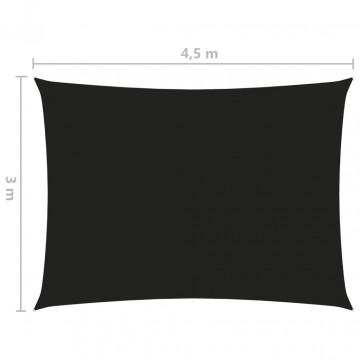 Pânză parasolar, negru, 3x4,5 m, țesătură oxford dreptunghiular - Img 5