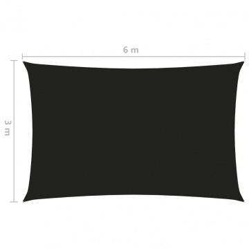 Pânză parasolar, negru, 3x6 m, țesătură oxford, dreptunghiular - Img 6