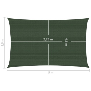 Pânză parasolar, verde închis, 2,5x5 m, HDPE, 160 g/m² - Img 5