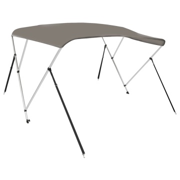 Parasolar barcă Bimini cu 3 arcuri, gri, 183x196x137 cm - Img 2