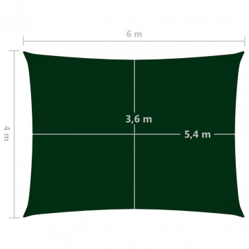 Parasolar verde închis, 4x6 m țesătură oxford dreptunghiular - Img 5