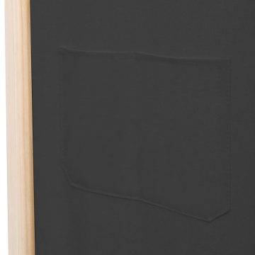 Paravan cameră, 5 panouri, gri, 200x170x4 cm, material textil - Img 6