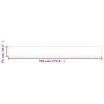 Paravan de balcon, antracit, 75x700 cm, 100% poliester oxford - Img 5