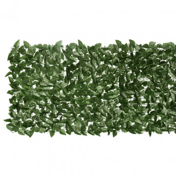 Paravan de balcon, frunze verde închis, 500x75 cm - Img 3