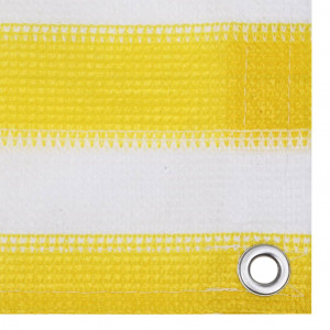 Paravan de balcon, galben și alb, 90x500 cm, HDPE - Img 3
