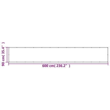 Paravan de balcon gri deschis 90x600 cm 100% poliester oxford - Img 5