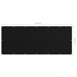 Paravan de balcon, negru, 120 x 300 cm, țesătură oxford - Img 5